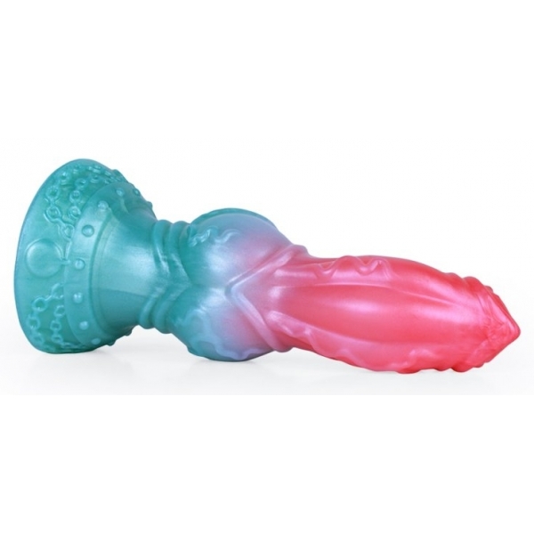 Alien Beast Cyan Rainbow 7.9" Dildo - K