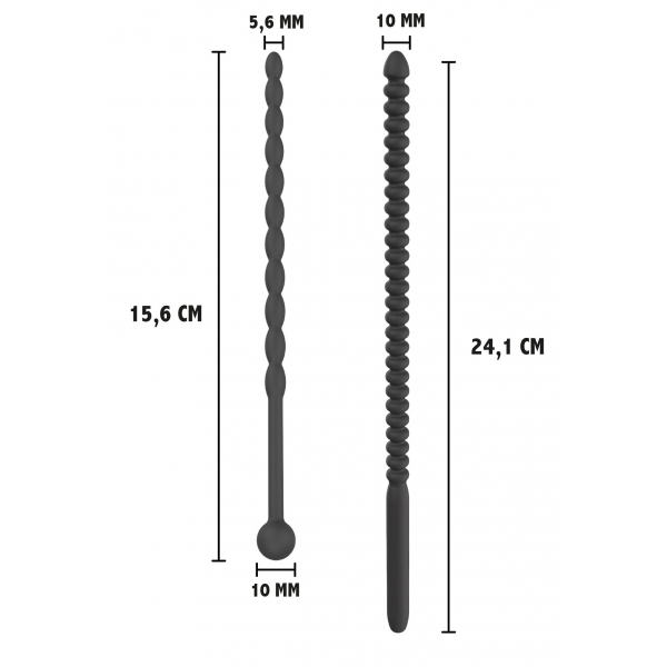 Tiges d'urètre Ribbed Dilators Silicone