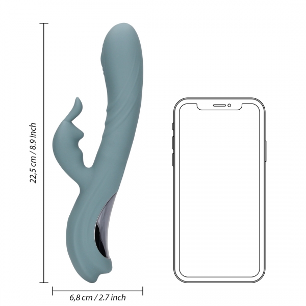 Vibro Rabbit Fingering Motion 23 cm Grau