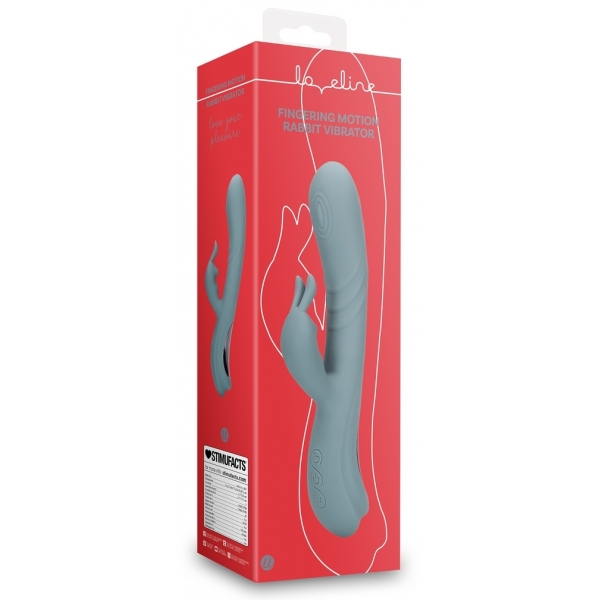 Vibro Rabbit Fingering Motion 23 cm Grey