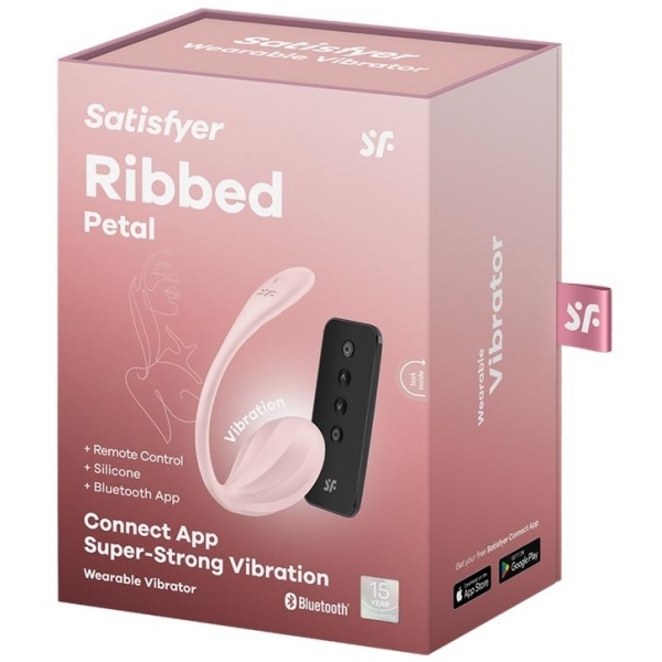 Connected G-Spot Vibrator Geribbeld Bloemblaadje 8,5 x 3,8cm Roze