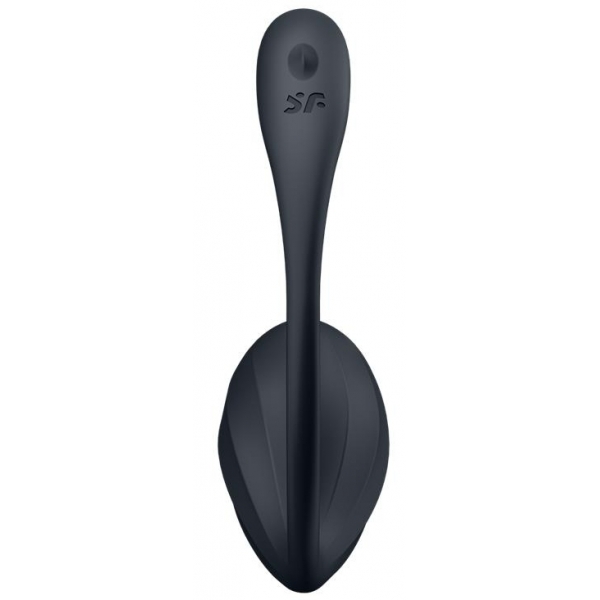 Point G Connected Vibrator Ribbed Petal 8.5 x 3.8cm Schwarz