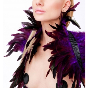 Kinky Diva Feathered Shoulder Covers Purple