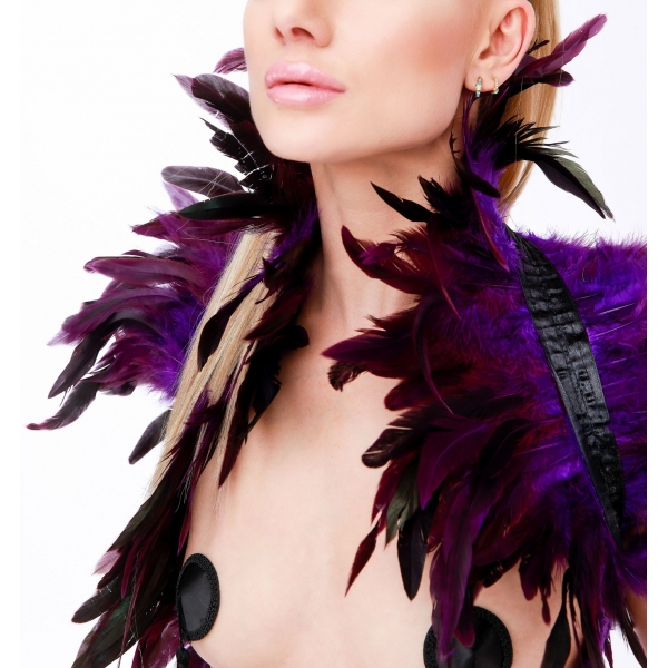 Feathered Shoulder Covers Purple