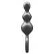 ToyJoy Buttocks The Stuffer 3-Balls Metallic Silicone Plug Grey