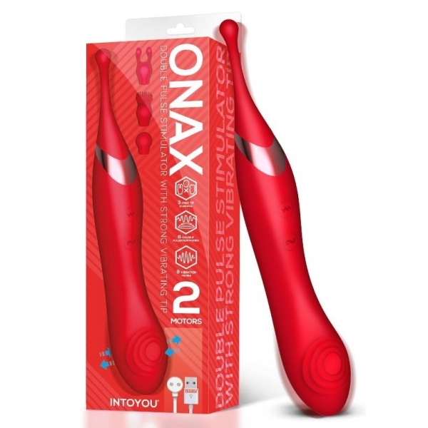 Estimulador de clitóris Onax Double Pulse Vermelho