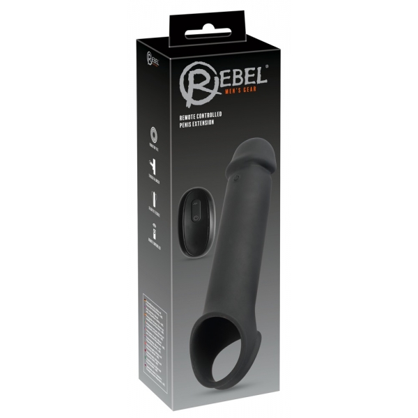 Funda para pene con vibración Extensión Rebel 19 x 4,5 cm