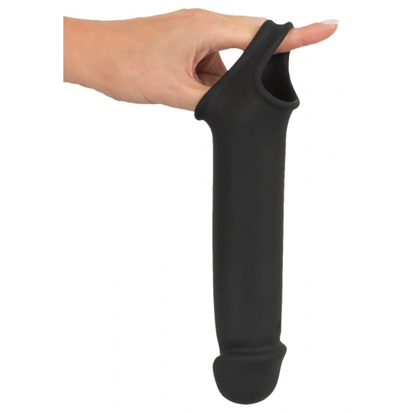 Vibrating penis sleeve Extension Rebel 19 x 4.5cm