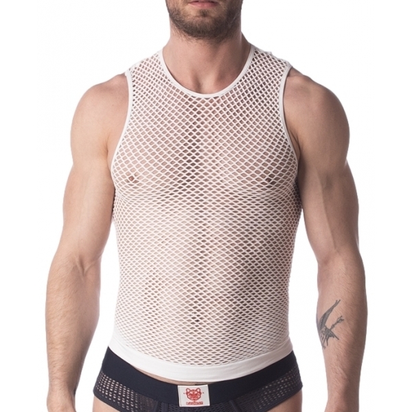 Fishnet Tank Top Stefano WHITE