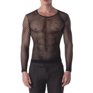 Barcode Berlin Fishnet Long Sleeve Capo BLACK