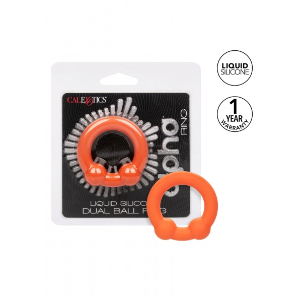 Cockring Alpha Dual Ball 37mm Laranja