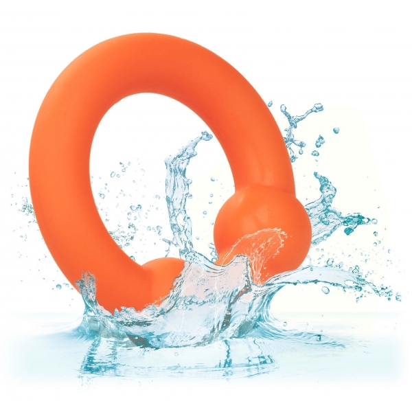 CalExotics Alpha Liquid Silicone Dual Ball Ring Orange