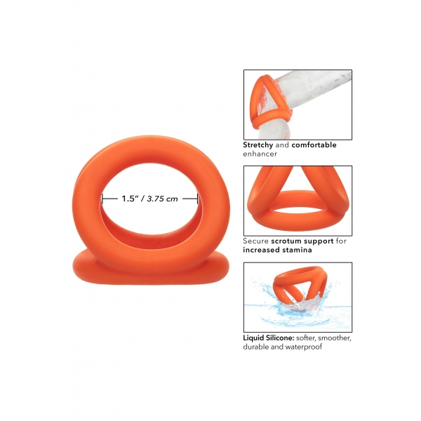 Ballstretcher aus Silikon Alpha Tri-Ring 38 mm Orange