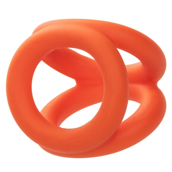 CalExotics Alpha Liquid Silicone Tri-Ring Orange