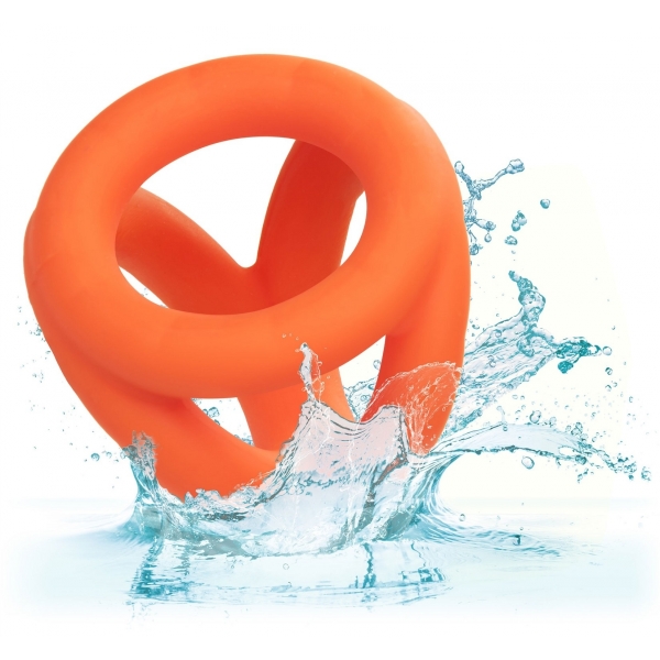 CalExotics Alpha Liquid Silicone Tri-Ring Orange