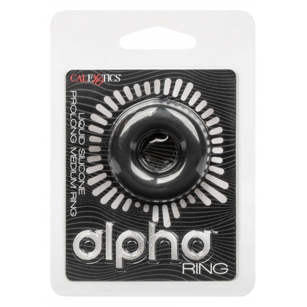 CalExotics Alpha Liquid Silicone Prolong Medium Ring Black