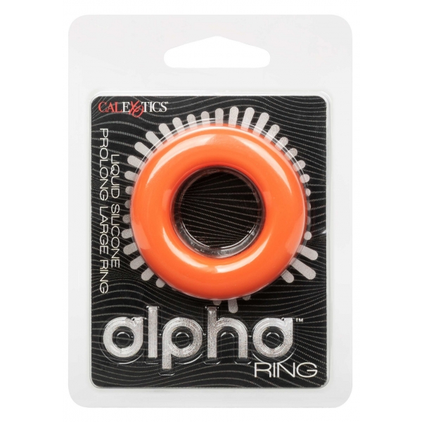 CalExotics Alpha Liquid Silicone Prolong Large Ring Orange