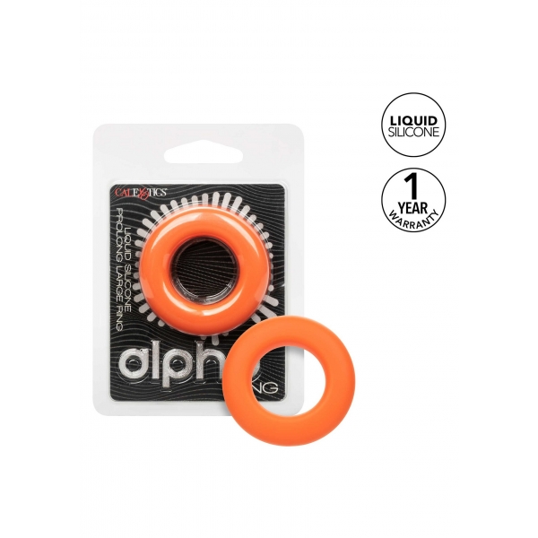 CalExotics Alpha Liquid Silicone Prolong Large Ring Orange