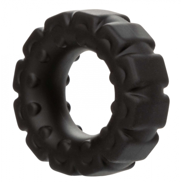 CalExotics Alpha Liquid Silicone Prolong Tread Ring Black