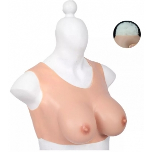 CrossGearX Round Collar Crossdresser Breast Forms - Cotton FLESH Bonnet E