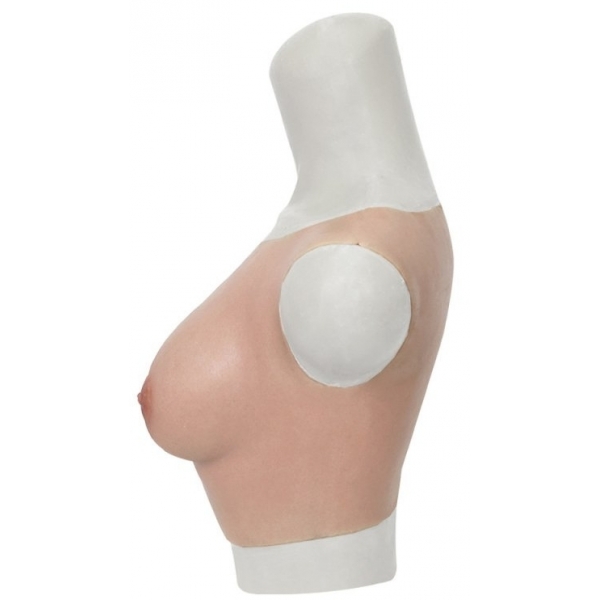 Round Collar Crossdresser Breast Forms - Cotton FLESH Bonnet D