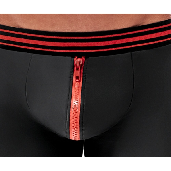 Boxer avec zip Tillio Noir-Rouge