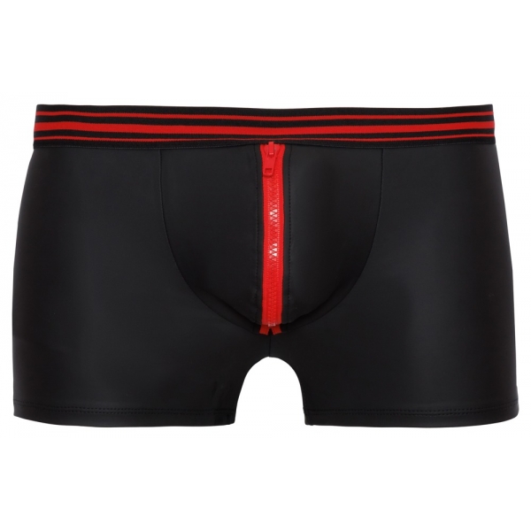 Boxer avec zip Tillio Noir-Rouge