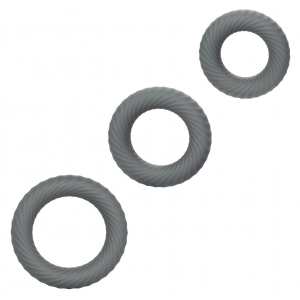 Calexotics Lot de 3 Cockrings Link Up Gris