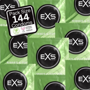 EXS Packung mit 144 strukturierten Kondomen Ribbed & Dotted