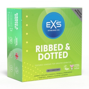 EXS Ribbed & Dotted textured condoms x48