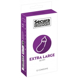 Secura Condoms Préservatifs XXL en latex EXTRA LARGE x12