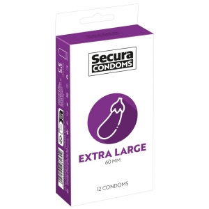 Secura Condoms XXL Condones de látex extra grandes x12