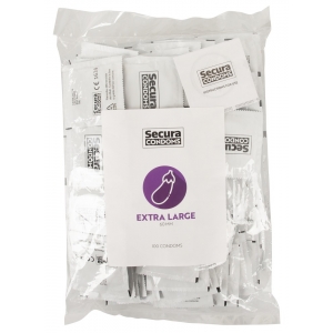 Secura Condoms XXL Preservativos de látex extra grandes x100