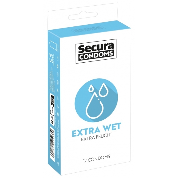 Extra Wet lubricated condoms x12