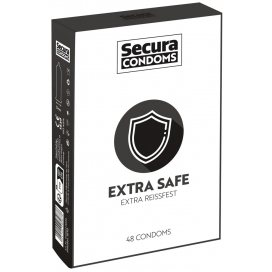 Secura Condoms Préservatifs épais en latex Extra Safe x48