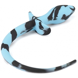 Kinky Puppy Plug Queue de chien Silicone 7.5 x 3.1cm Noir-Bleu-Clair