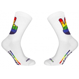 Weiße Socken Pride Peace Addiction