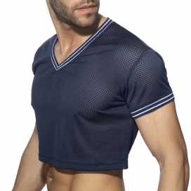 Addicted Crop Top SLAM V-NECK Marine