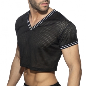 Addicted Crop Top Slam V-Neck Black