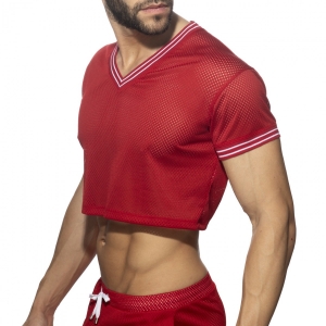 Addicted Crop Top Slam V-Neck Red