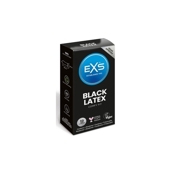 Latex Black Condoms x12