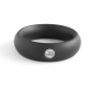 Anillo de metal Donut Strass Negro