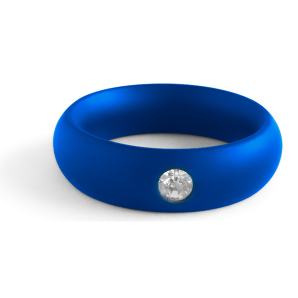 Anillo de metal Donut Strass Azul