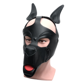 665 Playful Pup Hood All Black