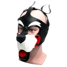 665 Playful Pup Hood Black/White/Red