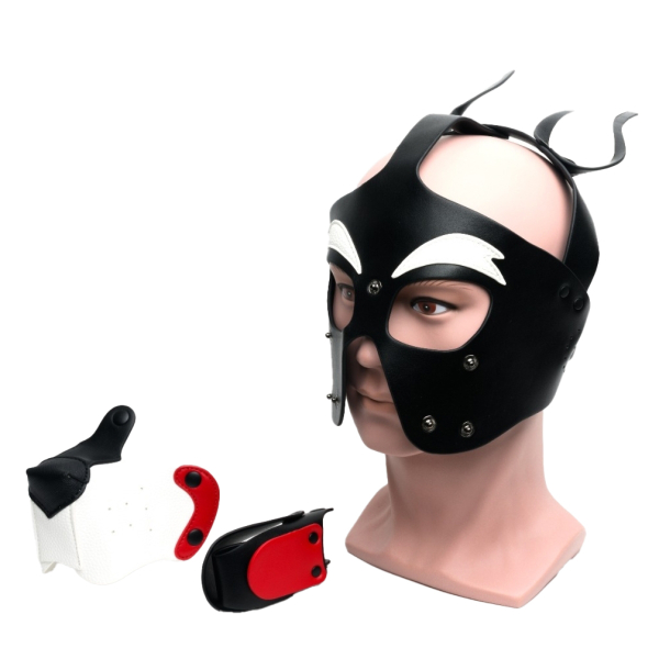 Maske Puppy 665 Weiß und Rot