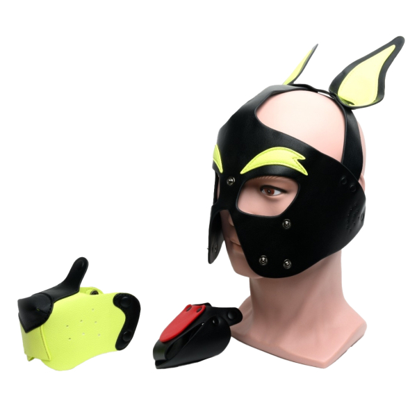 665 Playful Pup Hood Black/Yellow