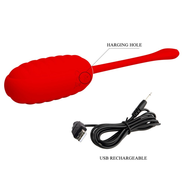 Kirk Huevo Vibrador 8 x 3,5cm Rojo