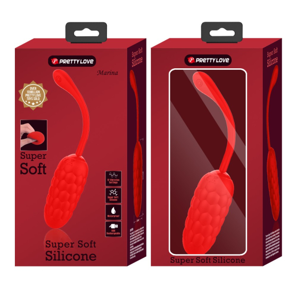 Uovo vibrante Marina 8 x 3,3 cm rosso