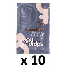 Joy Drops Lot de 10 dosettes de lubrifiant Arôme Chocolat 5mL